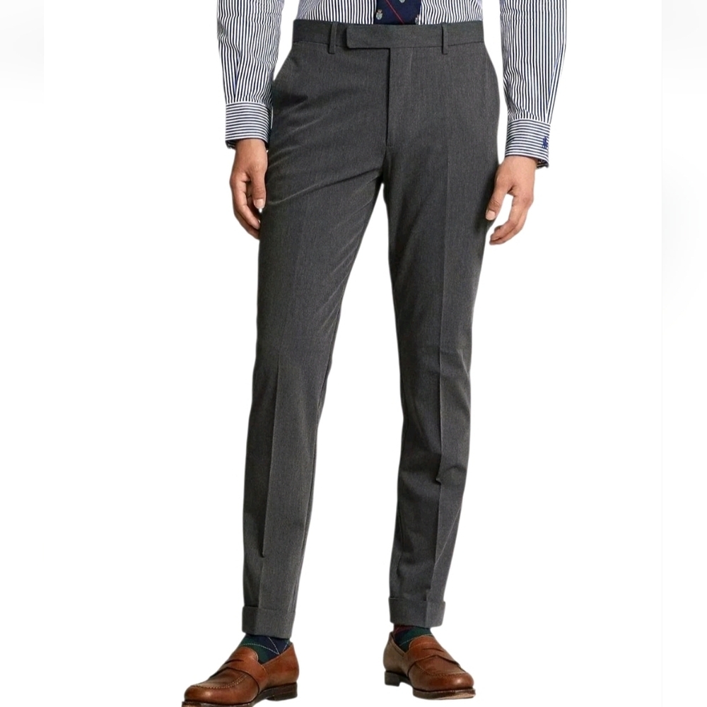 Polo Ralph Lauren Men Pants Size 37 Charcoal Gray Suit Trousers Unhemmed New
